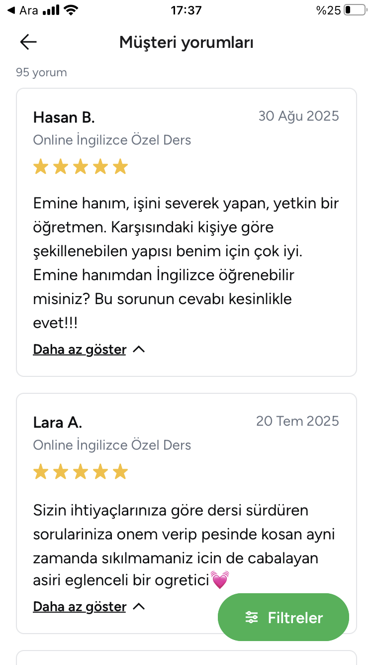 Online İngilizce Dersi - Emine Kilimci - Resim